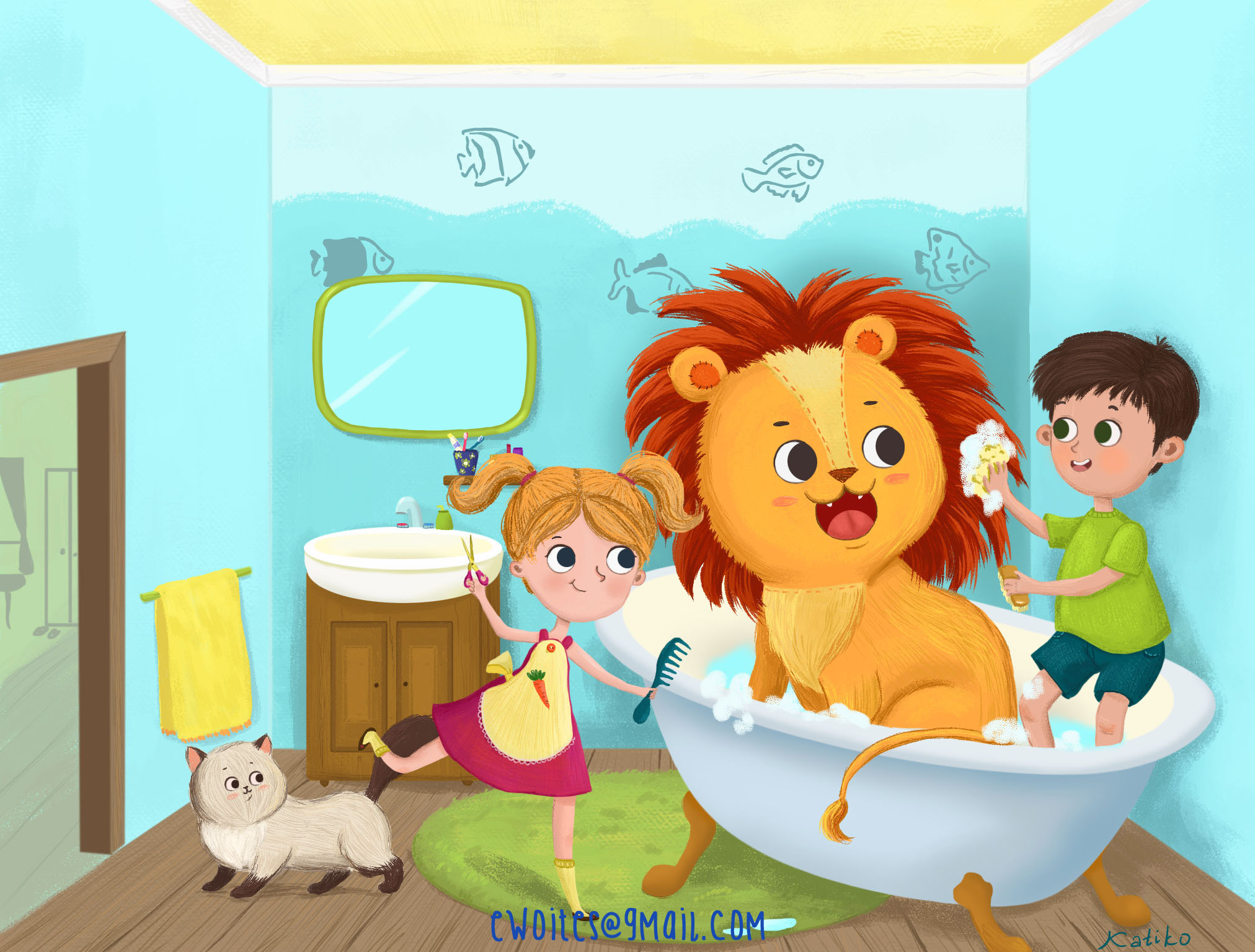Lion in the bath1
