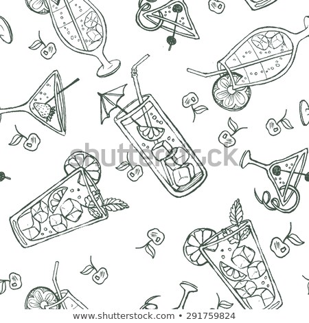 Seamless doodle cocktail pattern pastel 450w 291759824