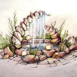 эскиз фонтана