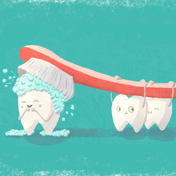 Чистка зубов - это щекотно и весело!