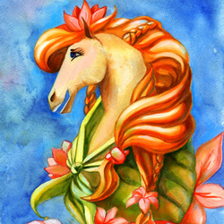 лошадь в цветах