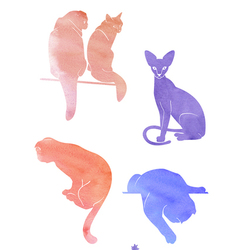 Акварельные коты