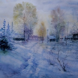 зима в деревне