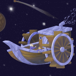 Космический буксирчик (иллюстрация к сказке)