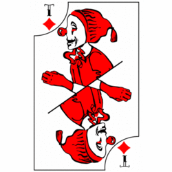 Колода карт "Красный клоун, белый клоун"