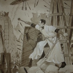 Иллюстрация к книге К.Бегалина «Бату-хан» сепия 2007