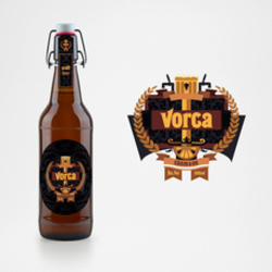 Логотип наклейка для крафтового пива (поэтапно)