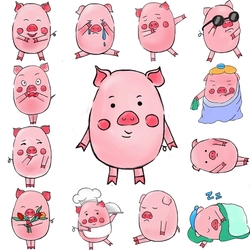 Набор стикеров «Маленькая свинка»