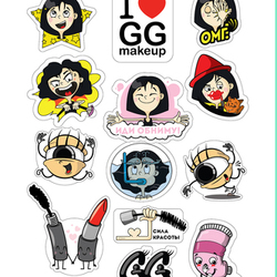 Стикеры для студии макияжа GGmakeup