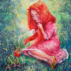 Иллюстрация к сказке "Аленький цветочек" С.Т.Аксакова