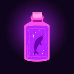 Jar with stars and violet whale