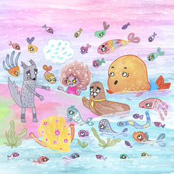 Иллюстрация для детской книги про дружбу Land of Tayo