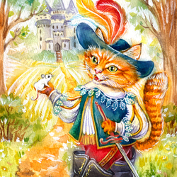 Кот в Сапогах Иллюстрация к серии открыток