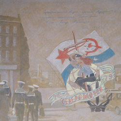 Советские моряки на улицах Бордо (диптих, правая часть)