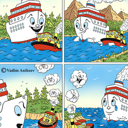 Иллюстрация к басне о кораблях