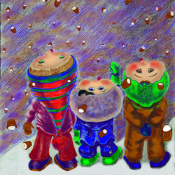 Дети и снежинки