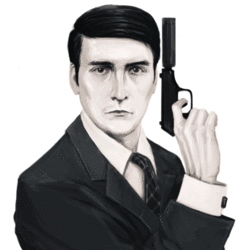 Портрет друга Артёма в образе Агента 007