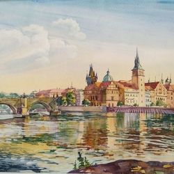 Прага. Вид на Карлов мост.