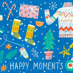 Открытка "Happy moments" для кофейни "The moments"