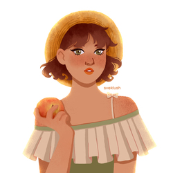 🍑 Девушка с персиком 🍑