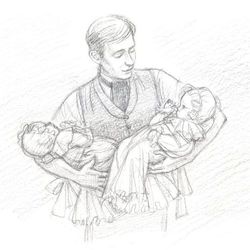 Иллюстрация к повести Луизы Мэй Олкотт "Маленькие женщины замужем"