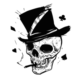 gambler's skull. vector illustration