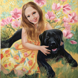 Портрет девочки с собакой