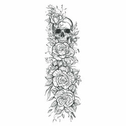 череп  и цветы