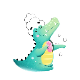 Крокодильчик в душе.