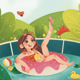 Девочка в бассейне
