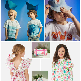Акварельные принты для детской одежды сети магазинов "Детский Мир"