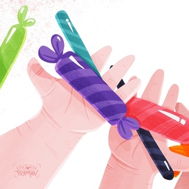 Сочная иллюстрация детских ручек для книги