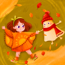Осенняя детская иллюстрация