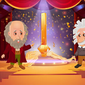 Чарльз Дарвин и Альберт Эйнштейн смотрят на сваю скоуп, а ждали  Венеру Милосскую 