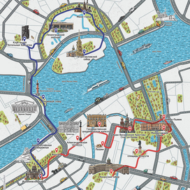 Карта Санкт-Петербурга. Виммельбух иллюстрация