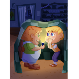 Иллюстрация к детской сказке «Малыш и Карлсон»
