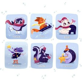 Детские иллюстрации и дизайн персонажей животных