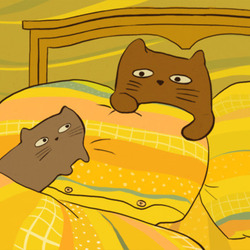 коты на подушках