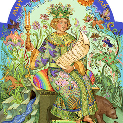 Царь-весна. Иллюстрация к журналу "Матушка", тема номера - Календарь.
