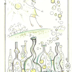 Иллюстрация к одноименному произведению Рея Брэдбери "Вино из одуванчиков"