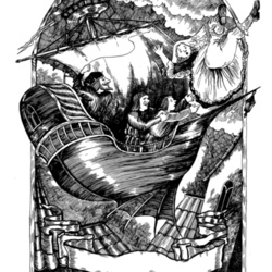 Иллюстрация к сказке Тикки Шельен «Корабль дураков»