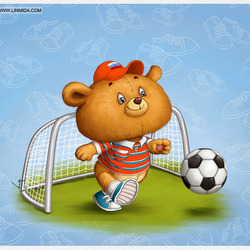 Медвежонок-футболист