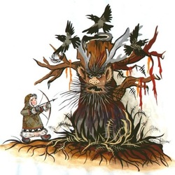 рисунок к северной сказке "Чудо - дерево"