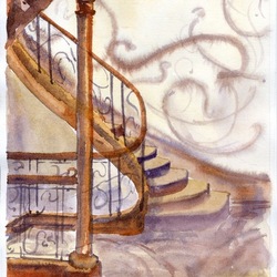 интерьер с лестницей