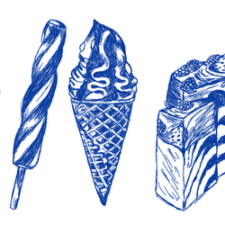 Задание было нарисовать векторный рисунок мороженого в иллюстраторе в стиле шариковой ручки