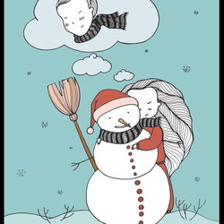 A chubby little snowman had a carrot nose