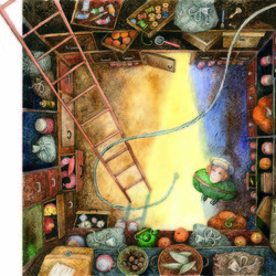 Иллюстрация к книге Л.Улицкой "История про кота Игнасия трубочиста Федю и одинокую Мышь"