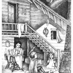 Иллюстрация  к сказке Ричарда Мейсона "Хрустальная Рождественская Ёлка"