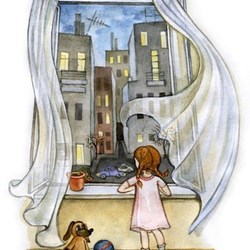 Девочка грустит - иллюстрация к сказке "Волшебная лошадка"