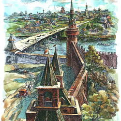 Набатная, Константино-Еленинская и Беклемишевская башни. Учебник по москвоведению